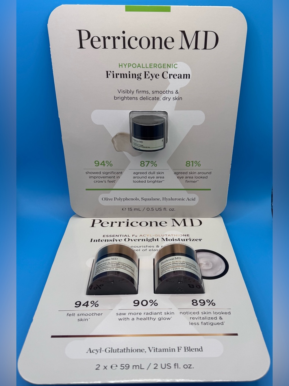 Perricone MD Hypoallergenic Firming Eye Cream & Intensive Overnight Moisturizer